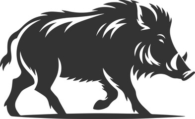 Obraz premium Animal silhouette of a wild boar vector