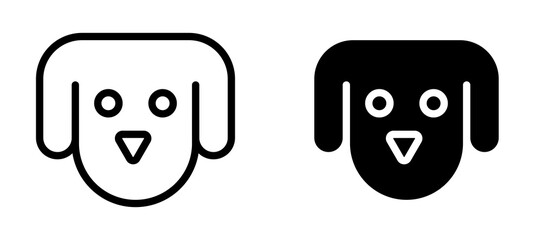 Little puppy icon in black modern and lines and solid