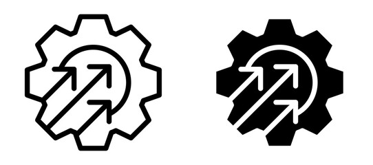 Efficiency icon in black modern and lines and solid