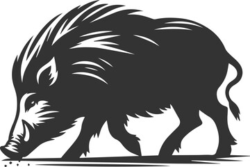 Animal silhouette of a wild boar vector