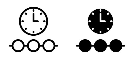 Timeline icon in black modern and lines and solid