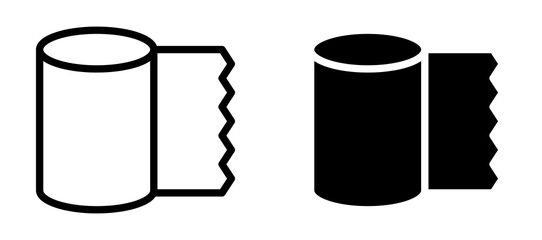 Bandage roll icon in black modern and lines and solid