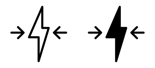 Conflict icon in black modern and lines and solid