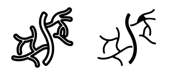 Human artery icon in black modern and lines and solid