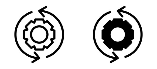 Implementation icon in black modern and lines and solid