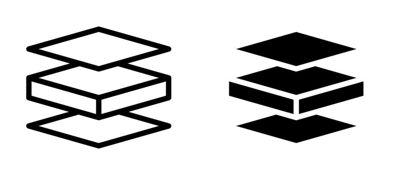 Insulation icon in black modern and lines and solid
