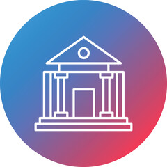 Bank Line Gradient Circle Background Icon