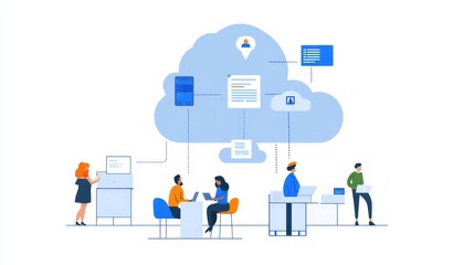 Connected Workspaces: Smart devices sync with cloud solutions to optimize document management and team collaboration.