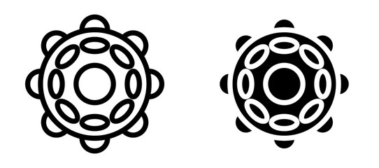 Massage ball icon in black modern and lines and solid