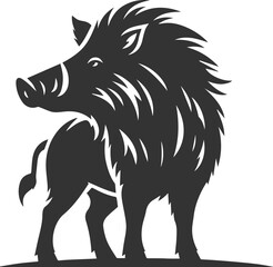 Animal silhouette of a wild boar vector