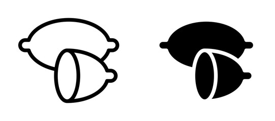 Sweet potato icon in black modern and lines and solid