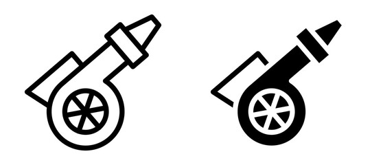 Leaf blower icon in black modern and lines and solid