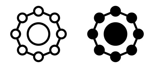 Dependency icon in black modern and lines and solid