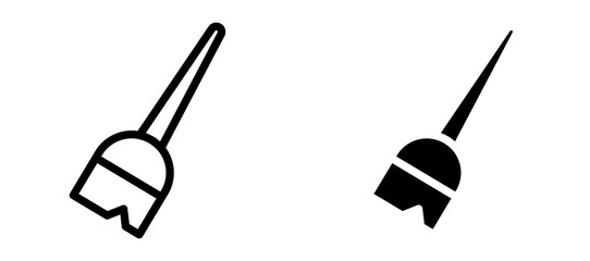 Sweeping icon in black modern and lines and solid
