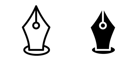Ink pen icon in black modern and lines and solid