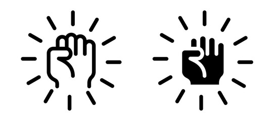 Empowerment icon in black modern and lines and solid