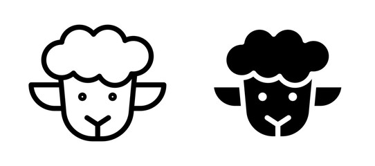 Lamb icon in black modern and lines and solid