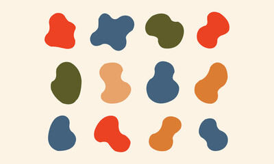 Abstract fluid hand drawn organic shapes