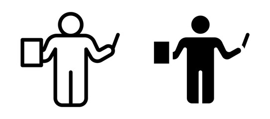 Teaching icon in black modern and lines and solid
