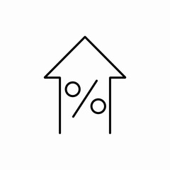 Percentage growth arrow up icon vector sign