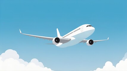 Obraz premium Airplane Taking Off Icon on Transparent Background. Travel Concept. Airplane in the sky. High altitude