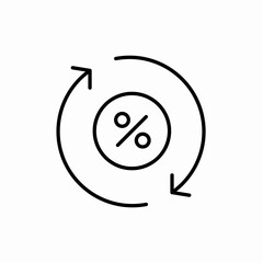 Obraz premium Percentage exchange rate cycle icon vector sign