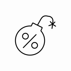 Discount bomb sale offer icon vector sign