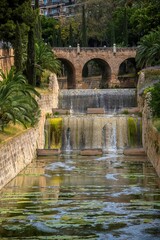 Obraz premium small river called riera in the old town of Palm on the Spanish island of Majorca