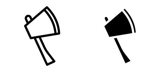 Axe icon in black modern and lines and solid