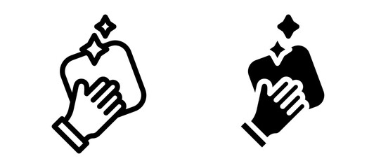 Clean icon in black modern and lines and solid
