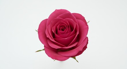 Fototapeta premium Deep pink rose isolated on light gray background