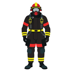 Firefighter Saving Child Silhouette Clipart
