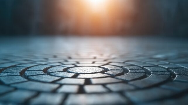 Circular cobblestone texture with soft light background pattern - Powered by Adobe