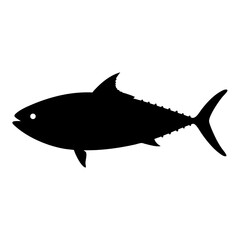 albacore tuna vector silhouette icon - ideal for fishing logos, seafood icons, and aquatic-themed graphics.