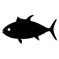albacore tuna vector silhouette icon - ideal for fishing logos, seafood icons, and aquatic-themed graphics.