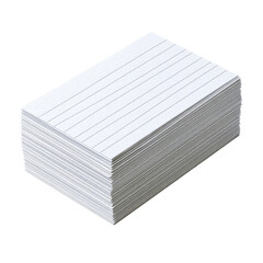 Mini index cards, ultra realistic uhd photo, on white plain isolated