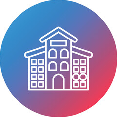 Apartments Line Gradient Circle Background Icon