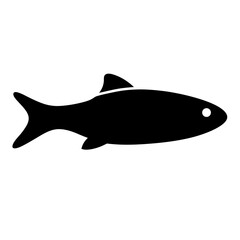 anchovy vector silhouette icon - ideal for fishing logos, seafood icons, and aquatic-themed graphics.