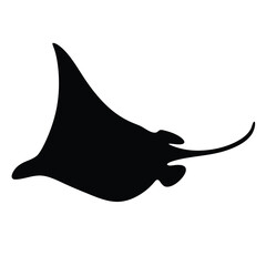 angel shark vector silhouette icon - ideal for fishing logos, seafood icons, and aquatic-themed graphics.