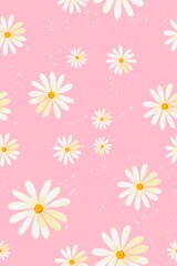 Daisy flowers seamless pattern high quality background