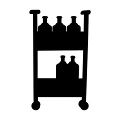 bar cart vector silhouette icon - perfect for furniture icons, decals, or SVG crafts.