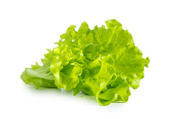 Lettuce leaves isolated on white background. Healthy eating concept.