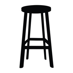 bar stool vector silhouette icon - perfect for furniture icons, decals, or eps crafts.