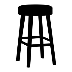 bar stool vector silhouette icon - perfect for furniture icons, decals, or SVG crafts.