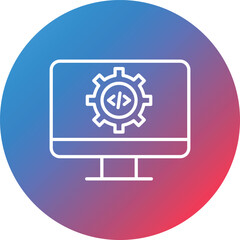 Code Settings Line Gradient Circle Background Icon