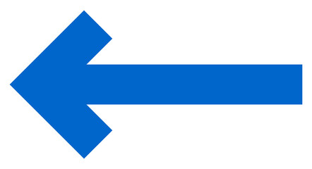 Blue left arrow png. Minimalist vector icon for navigation, back button, direction, or process reversal. Perfect for web, UI, and infographic design needs.