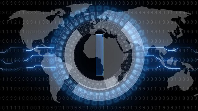 Digital Letter I with Futuristic Global Technology Network Background.
