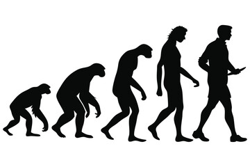Obraz premium silhouette of a human evolution vector 