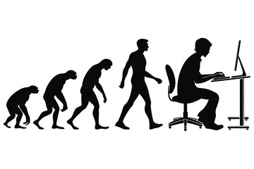 silhouette of a human evolution vector 