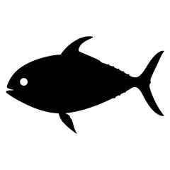 bluefin tuna vector silhouette icon - ideal for fishing logos, seafood icons, and aquatic-themed graphics.